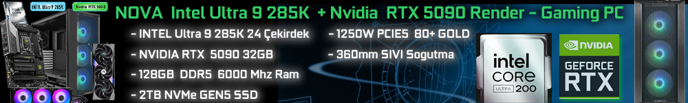 Nova Ultra 9 285K RTX 5090 Render Bilgisayar